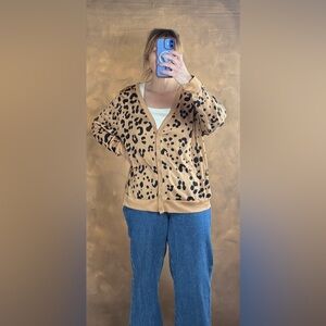 LuLaRoe Tan and Black Patterned Cardigan